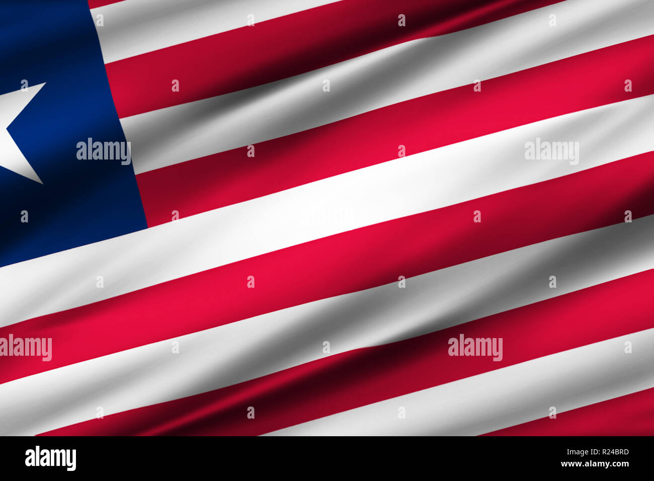 Liberia waving flag hi-res stock photography and images - Alamy