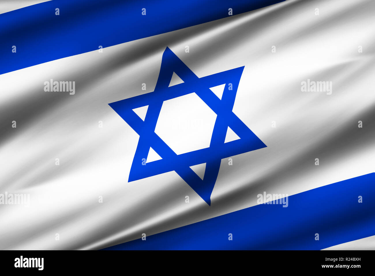 Israel 3D waving flag illustration. Texture can be used as background ...