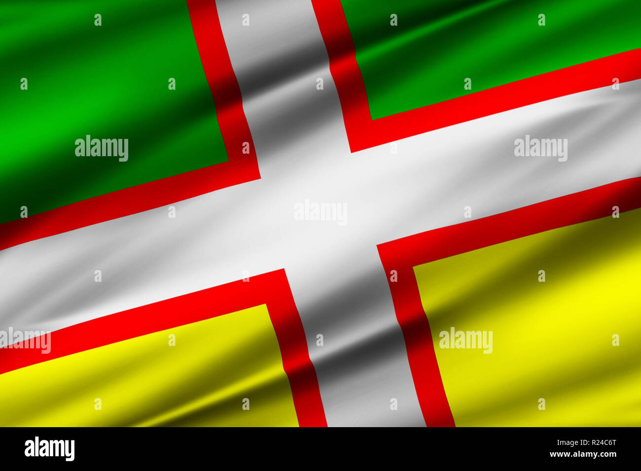 Drapeau Du SaguenayLacSaintJean 3D waving flag illustration. Texture