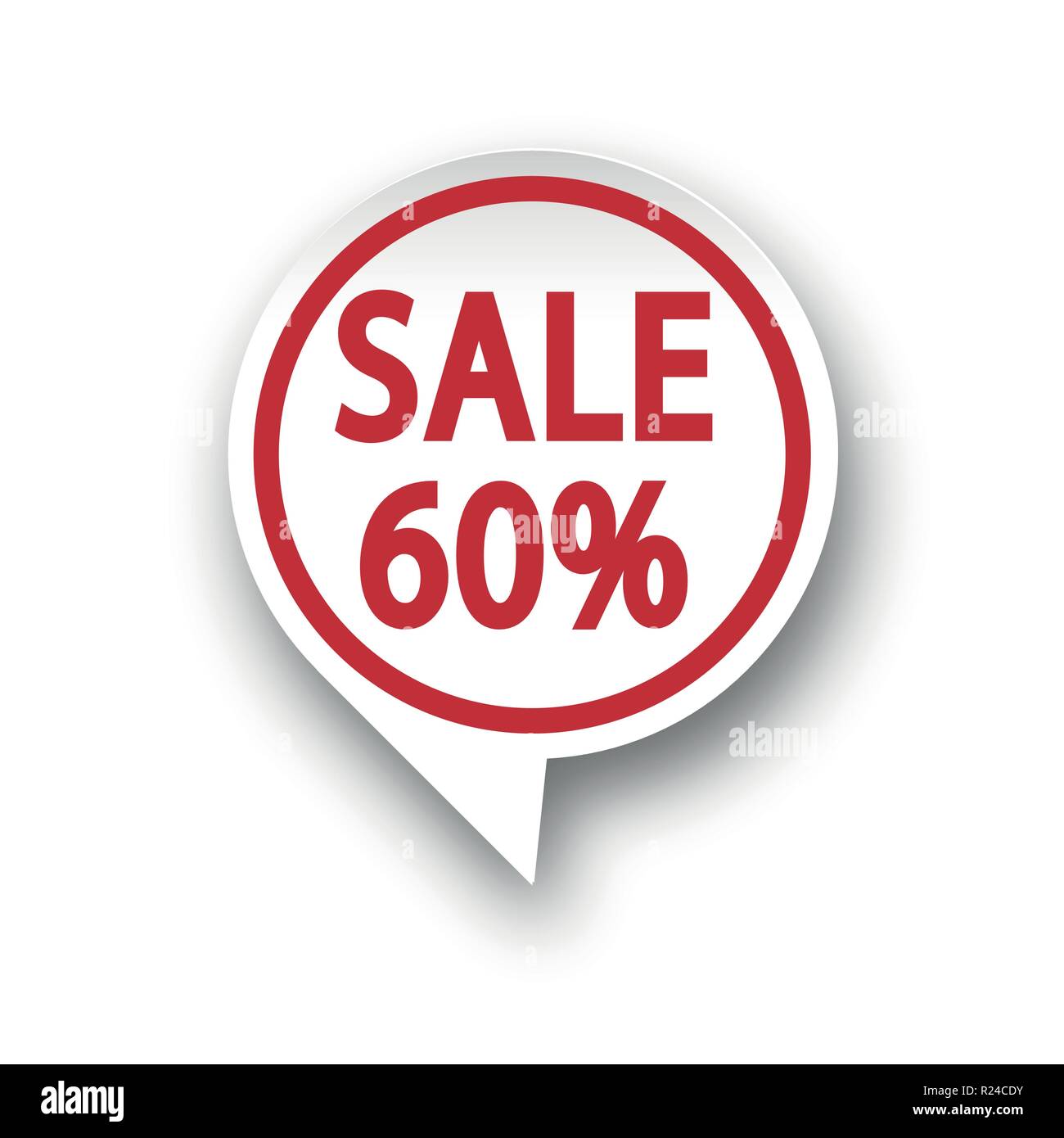 a round paper speech bubble on white background Stock Vector