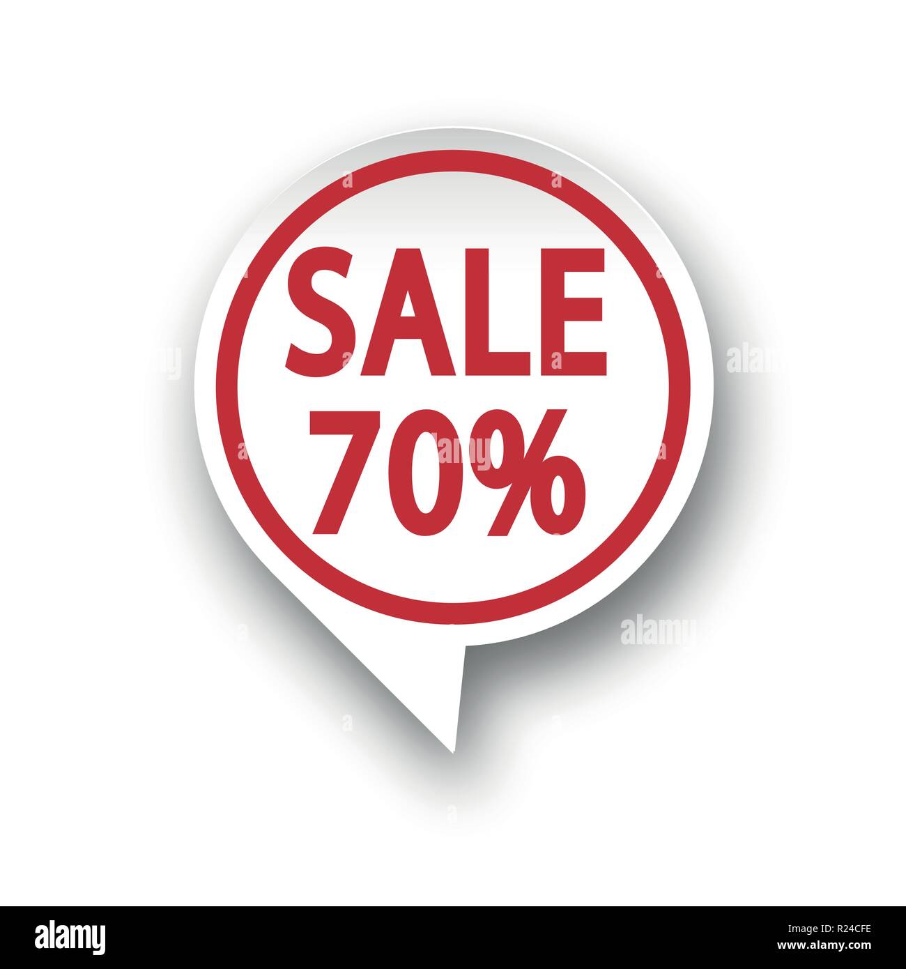 a round paper speech bubble on white background Stock Vector