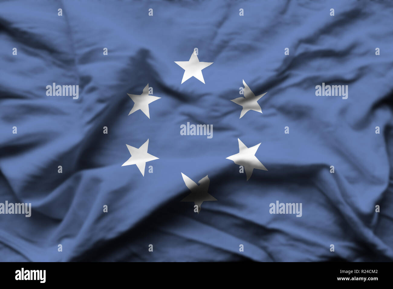 Trust Territory Of The Pacific Islands 3D wrinkled flag illustration. Usable for background and texture. Stock Photo