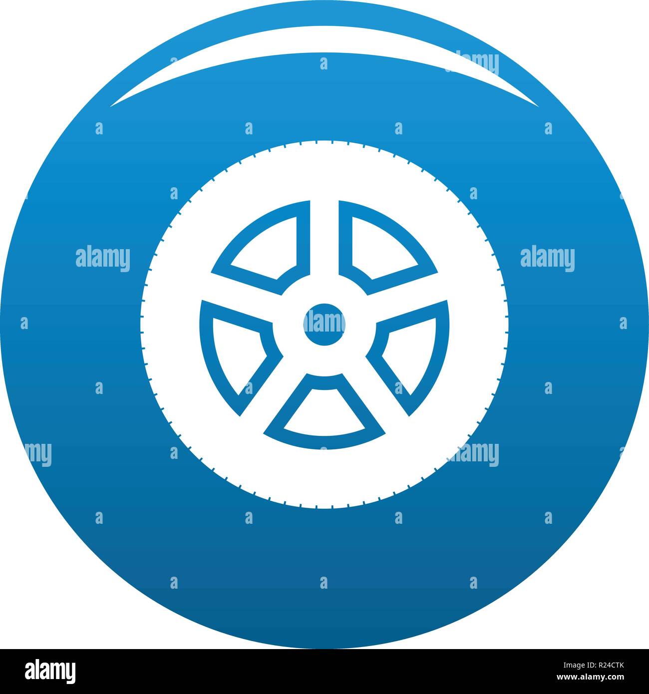 Wheel icon vector blue circle isolated on white background Stock Vector ...