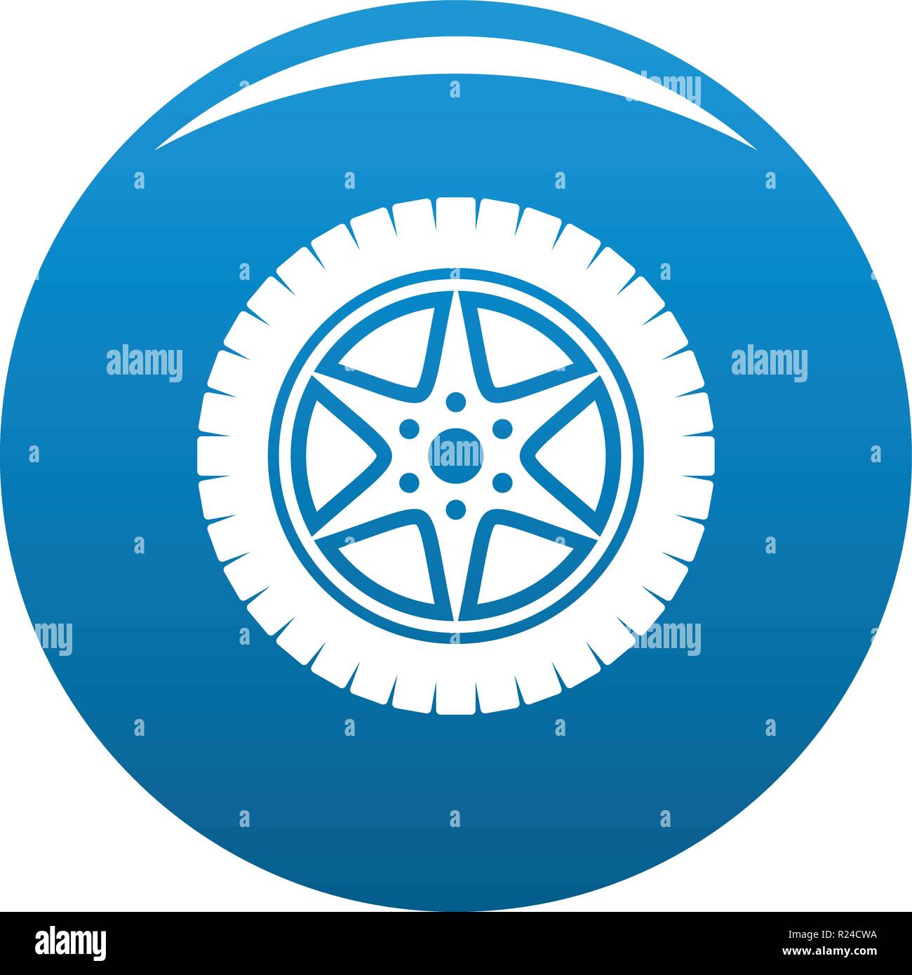 Car wheel icon vector blue circle isolated on white background Stock ...