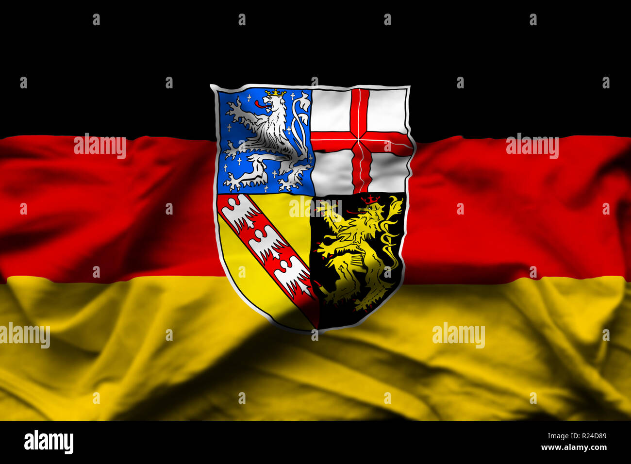 Bandiera Del Saarland XXL 150x250 Cm - Resistente Al Vento E Ai Raggi UV, In Poliestere Di Alta Qualità Con Occhielli Metallici