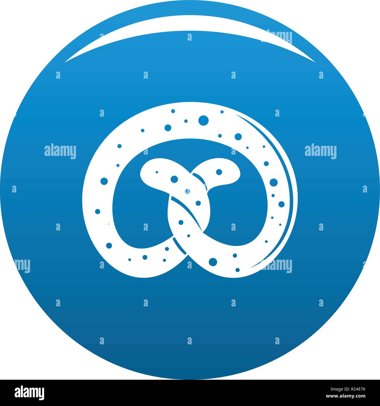 Pretzel icon vector blue circle isolated on white background Stock ...