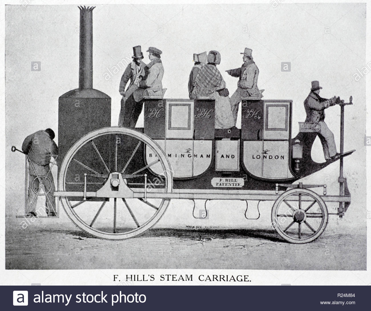 Frank Clarke Hills, 1807-1892, steam carriage, illustration from 1922 Stock Photo