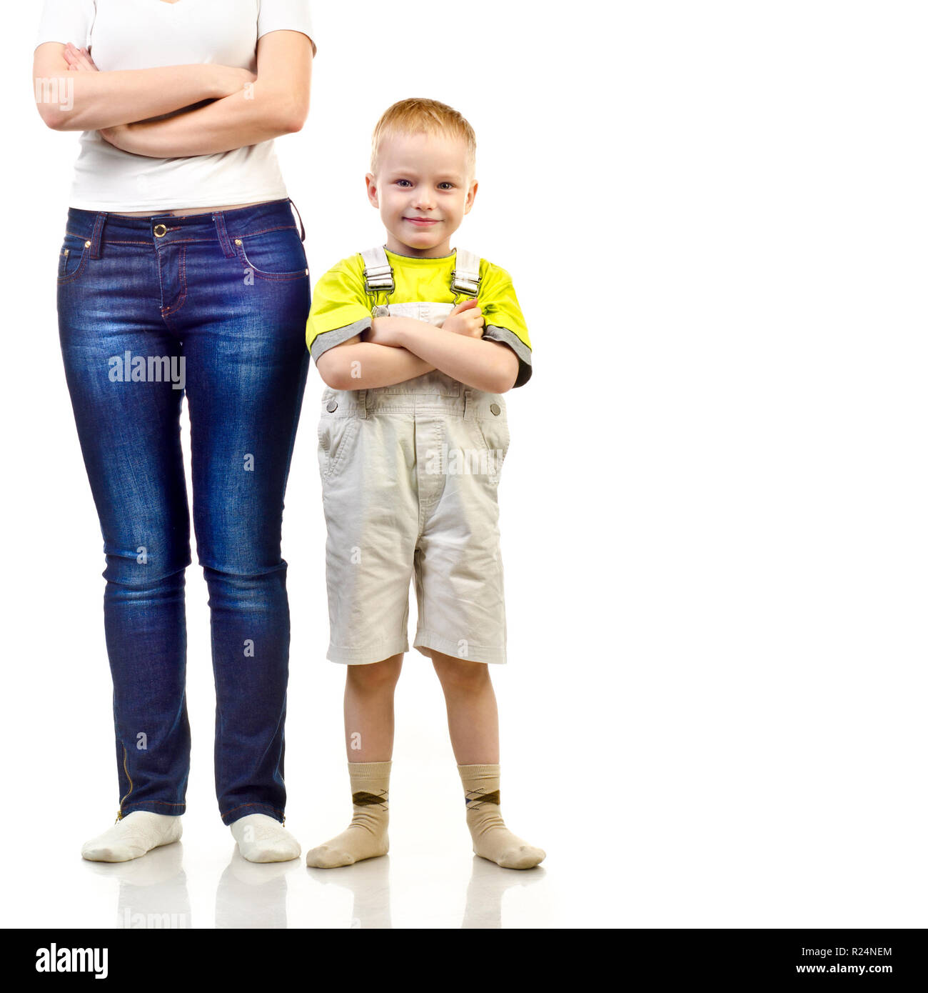 mother and child isolated on a white background Stock Photo - Alamy