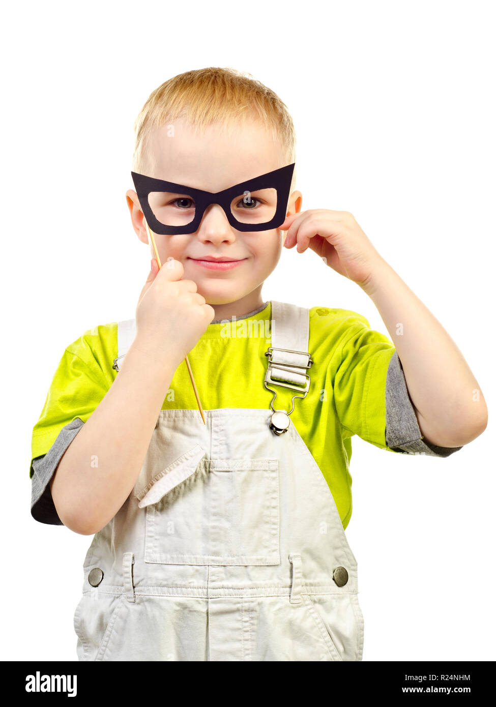 little boy in mask isolated on a white background Stock Photo - Alamy