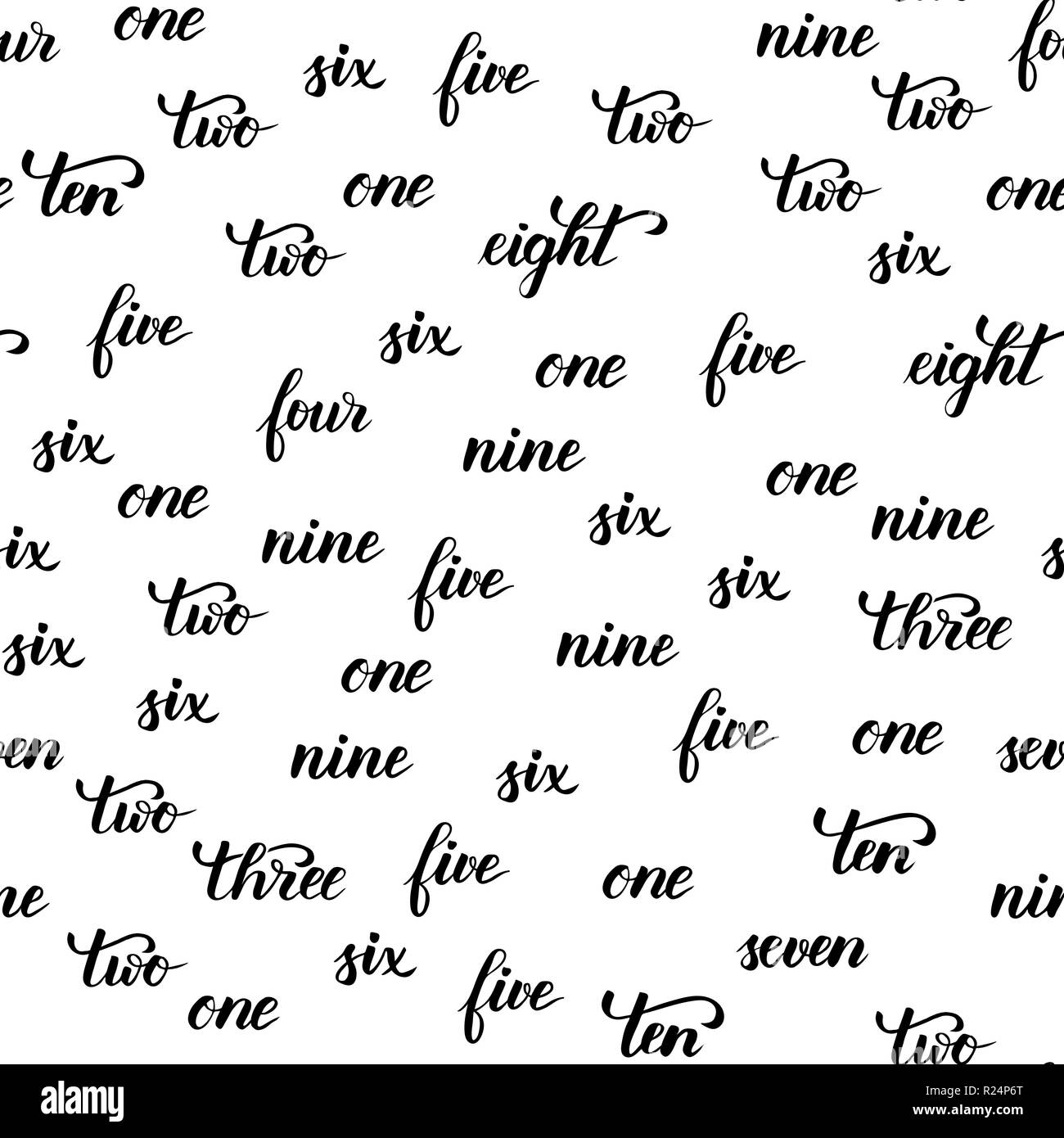 Numbers Seamless Brush Calligraphy Stock Vector Image Art Alamy