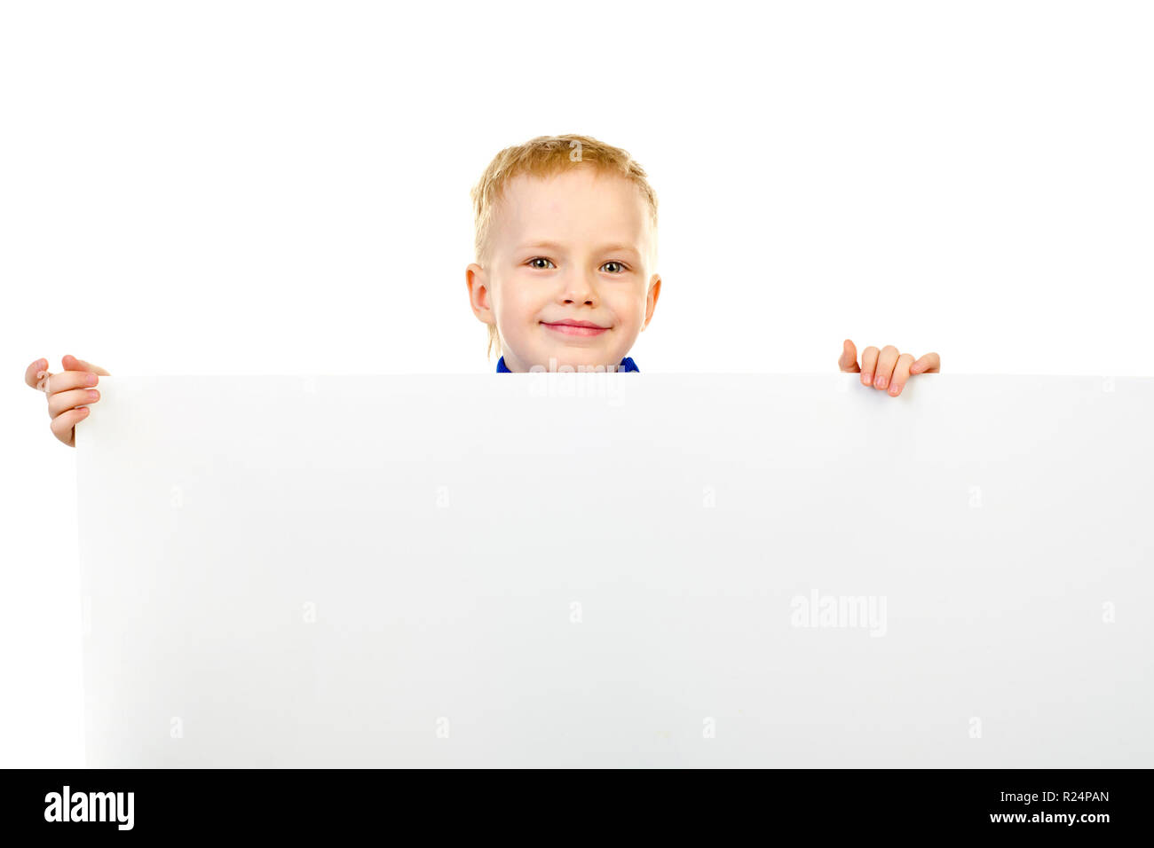 little boy behind a white board Stock Photo - Alamy