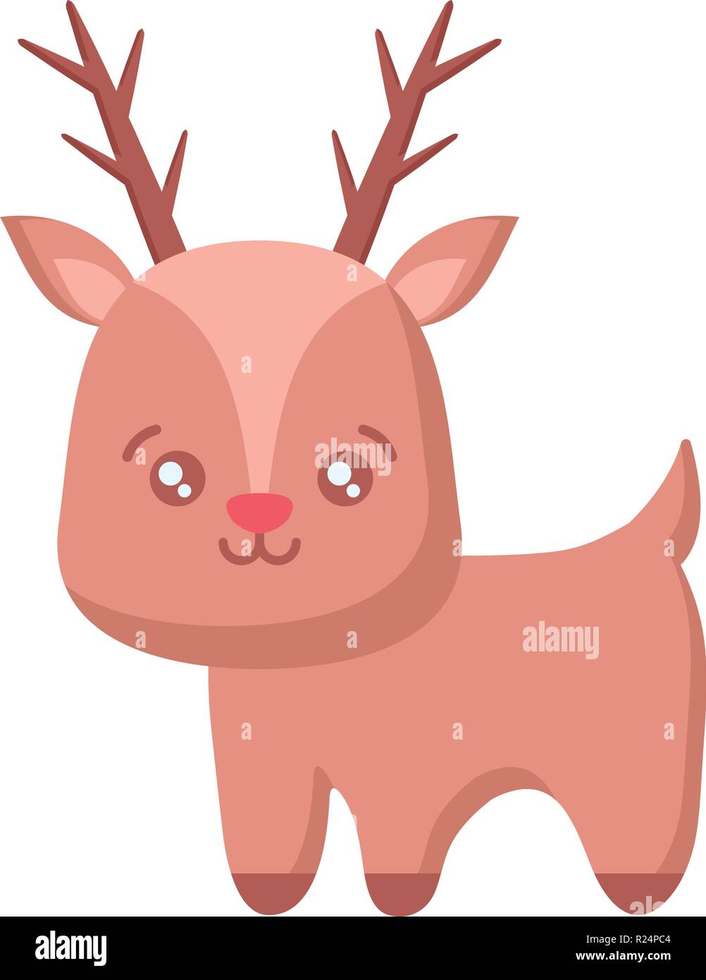 christmas deer icon over white background, vector illustration Stock ...