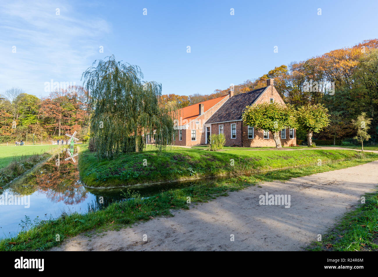Idyllic Dutch farmhouse typical for the northern province of Groningen
