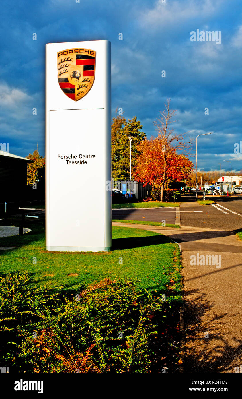 Porsche Centre Teesside, Preston Farm, Stockton on Tees, Cleveland Stock Photo