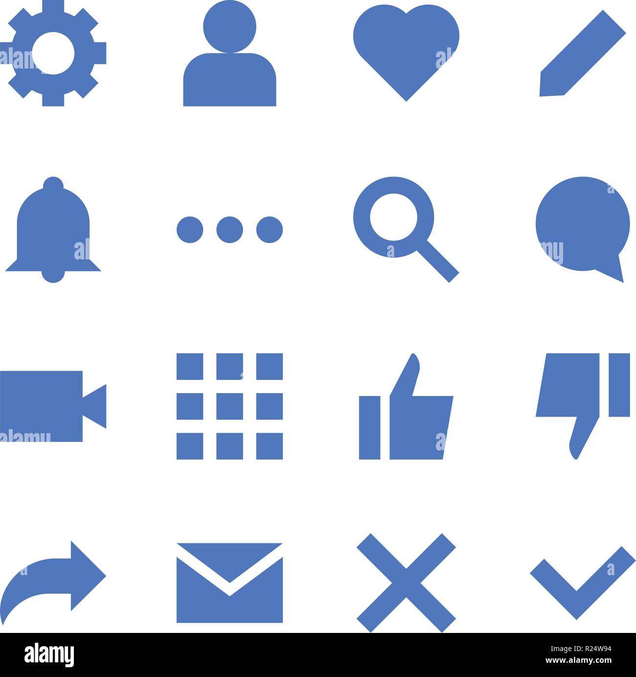 Interface flat icons for web and mobile app Stock Vector