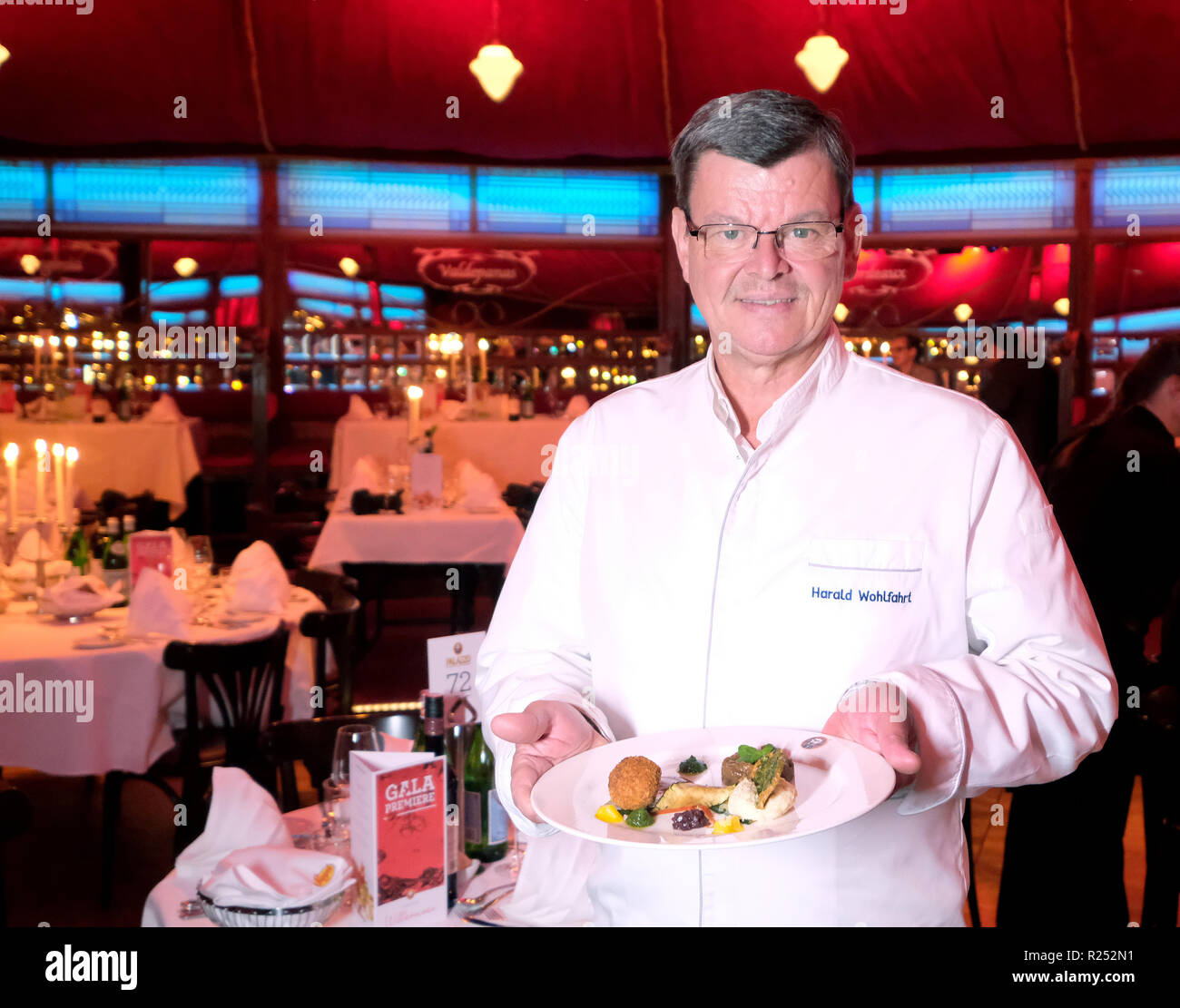 Stuttgart, Germany. 15th Nov, 2018. Top chef Harald Wohlfahrt will be at the opening of the new season of the gastronomic show Palazzo with a dessert in the venue. Credit: Bernd Weißbrod/dpa/Alamy Live News Stock Photo
