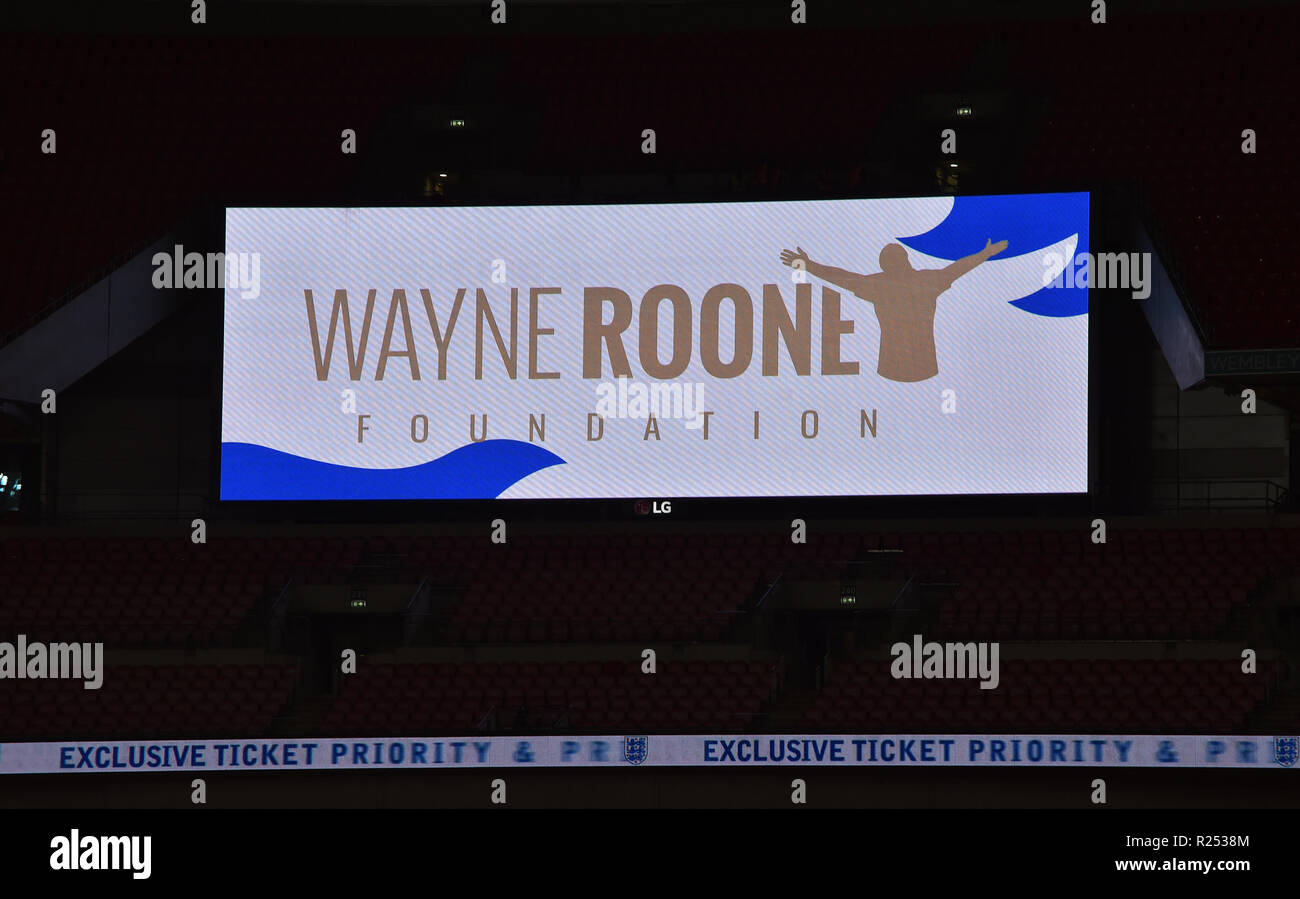 Wayne rooney general signage inside wembley stadium for todays match hires stock photography