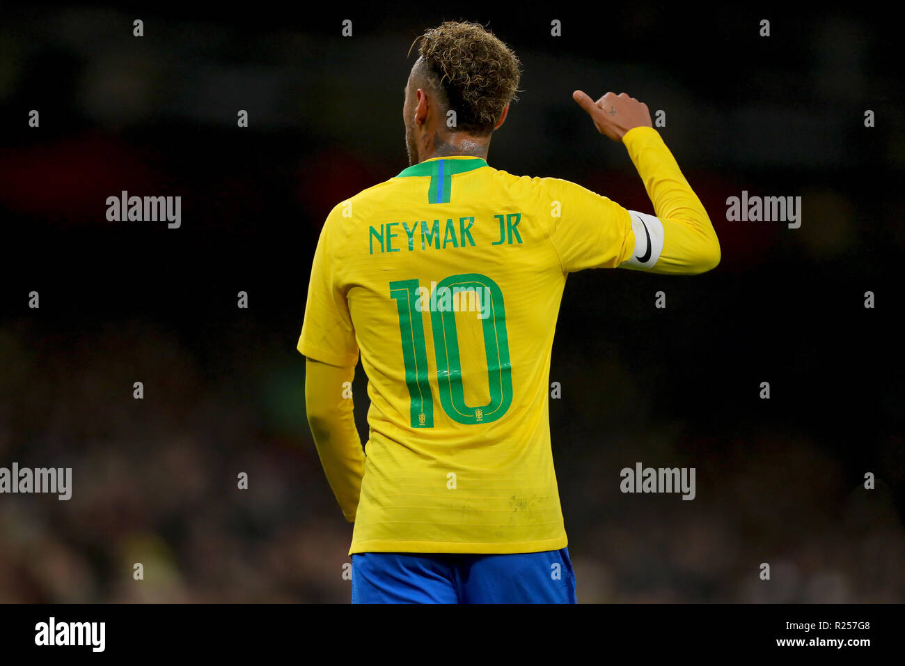 London, UK. 16th November 2018. Neymar of Brazil - Brazil v Uruguay, International Friendly, Emirates Stadium, London (Holloway) - 16th November 2018 Credit: Richard Calver/Alamy Live News Stock Photo