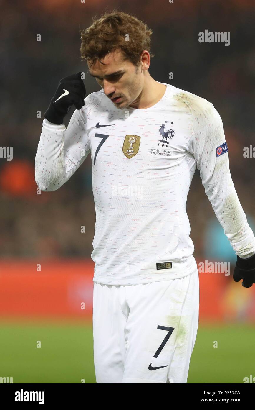 Rotterdam, The Netherlands. 16th November 2018. Anthoine Griezmann (France)  during the UEFA Nations League 2018, League A, Group 1 football match  between Netherlands and France on November 16, 2018 at Feneyoord stadium
