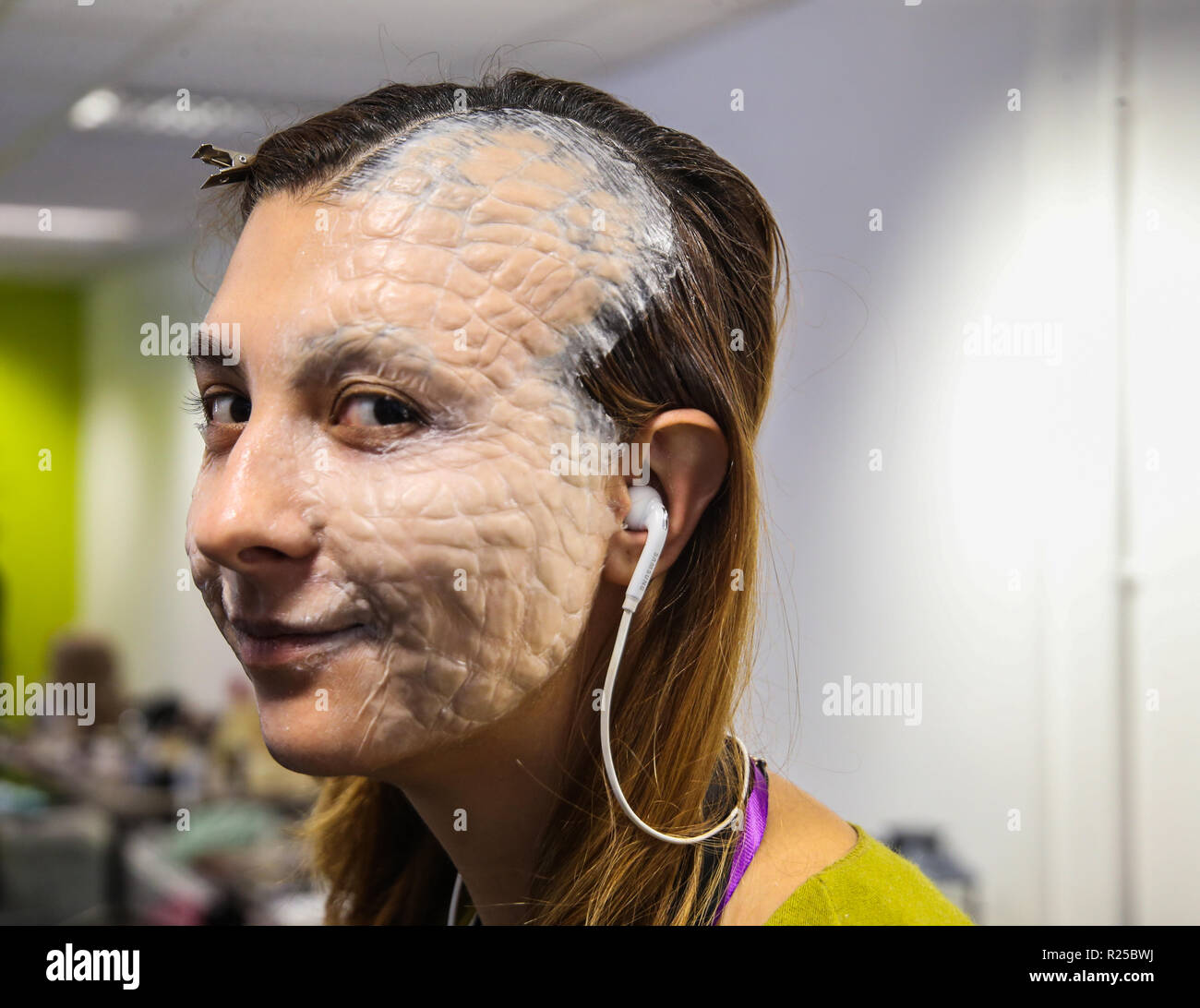 Birmingham,Midlands ,UK 17 November  2018 Birmingham University held the acclaimed The Prosthetic Event 2018 an event for those passionate about prosthetic,special defects ,Make up ,animations  ,mask ,sculptures ,mould making ,puppets,body painting ,a show with a difference @Paul Quezada-Neiman/Alamy Live News Stock Photo
