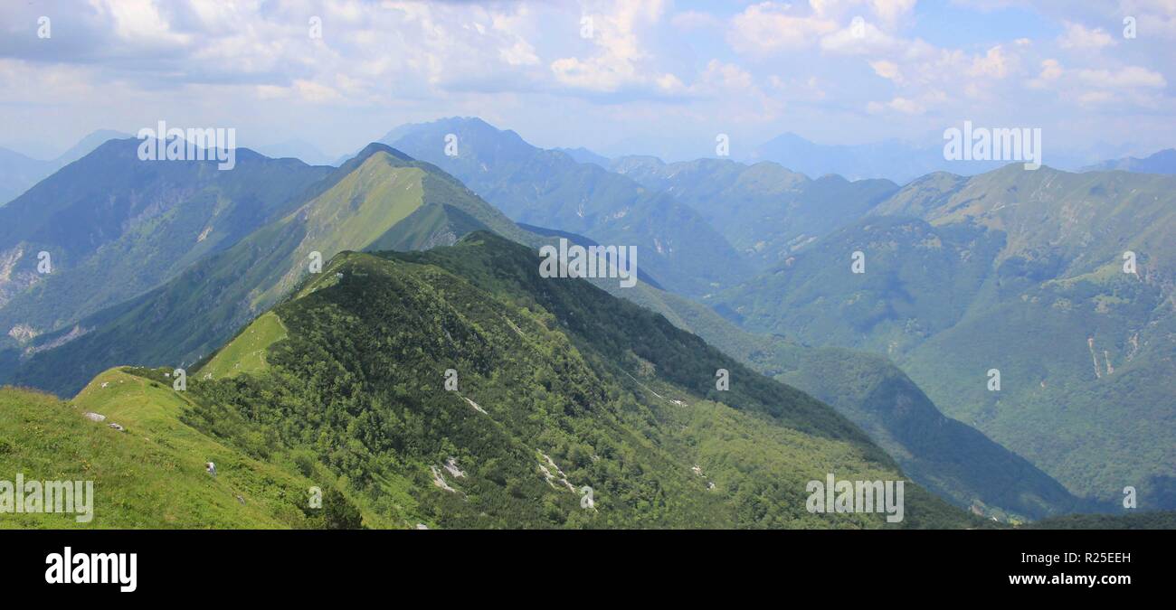 Muzec Mountains, Julian Alps, Alpe Adria trail, Slovenia, Central Europe Stock Photo