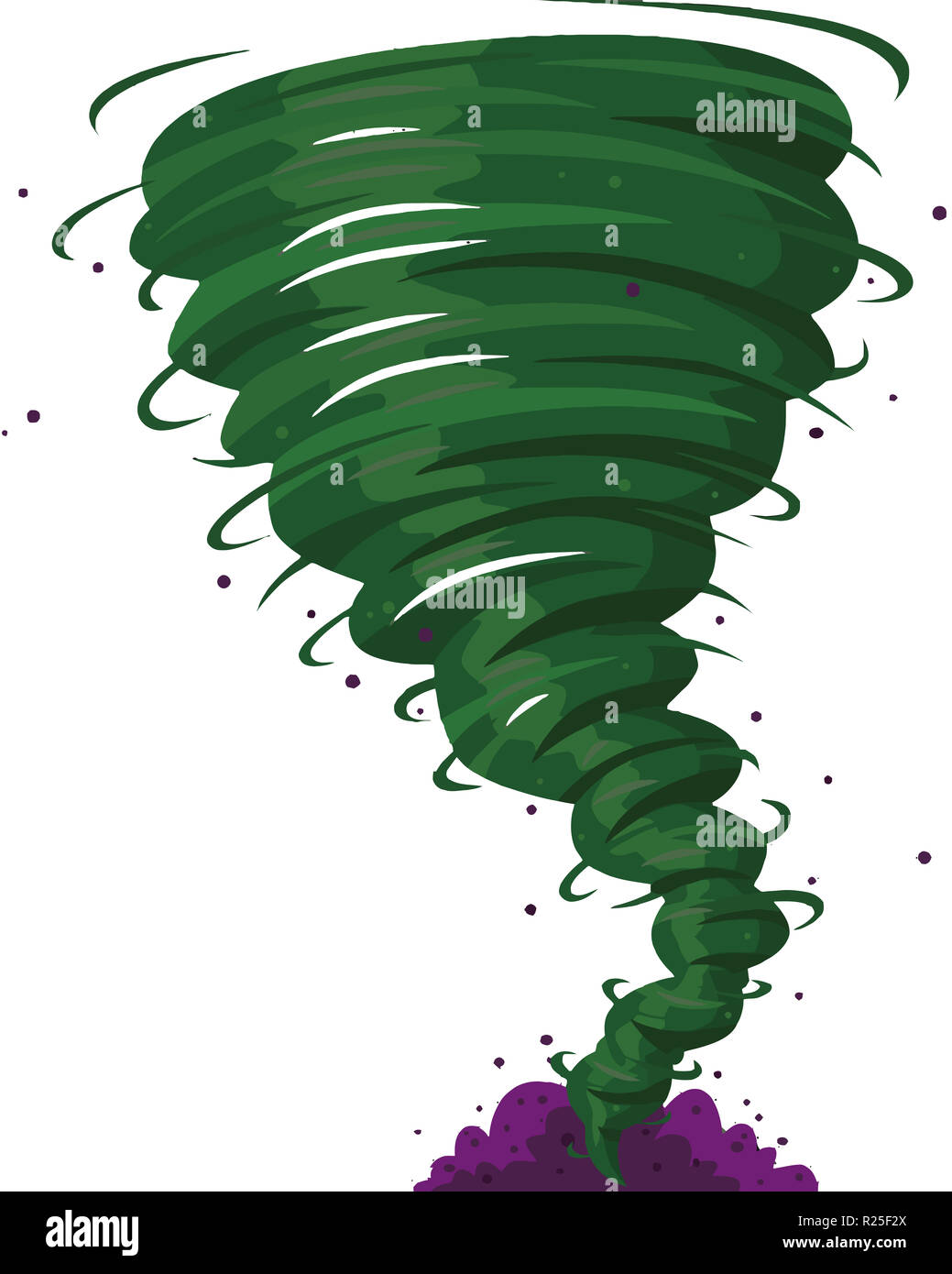 green tornado wind hurricane twist nature power speed weather illustration Stock Photo