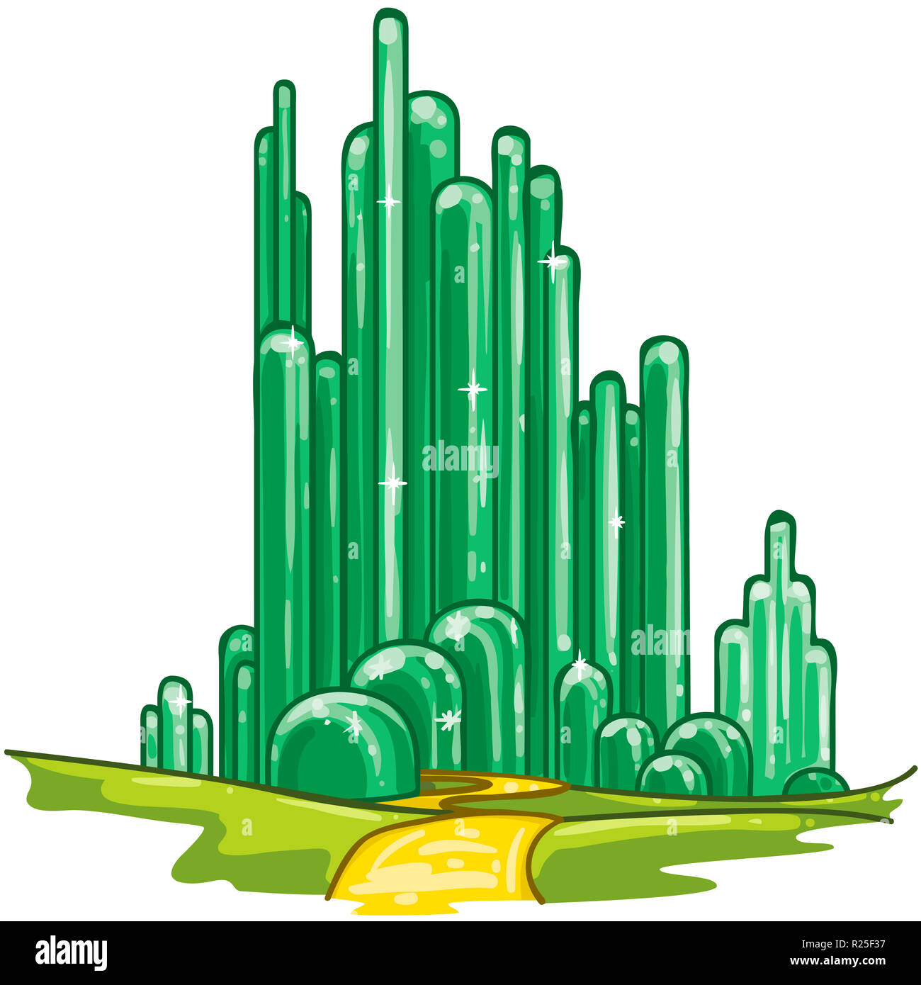 wonderful wizard of oz emerald city fantasy fairytale illustration Stock Photo