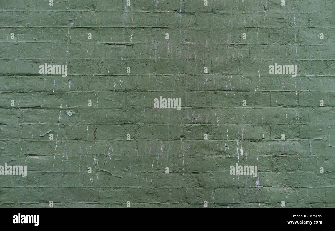 plaster texture with deep facture painted in green color Stock Photo