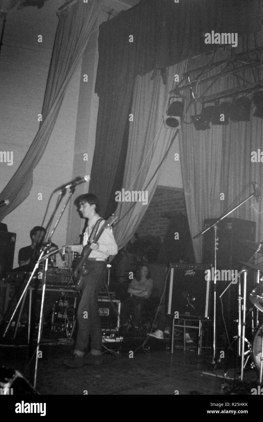 Aztec Camera Live at James Byrom Hall Liverpool circa 1983. Stock Photo