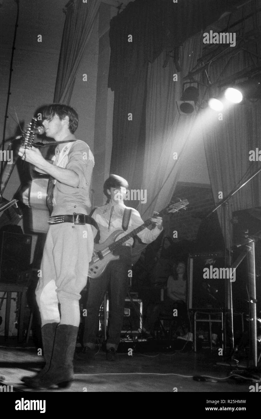 Aztec Camera Live at James Byrom Hall Liverpool circa 1983. Stock Photo