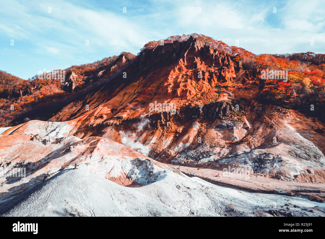 Autumn season at noboribetsu volcano in Hokkaido Japan Stock Photo - Alamy