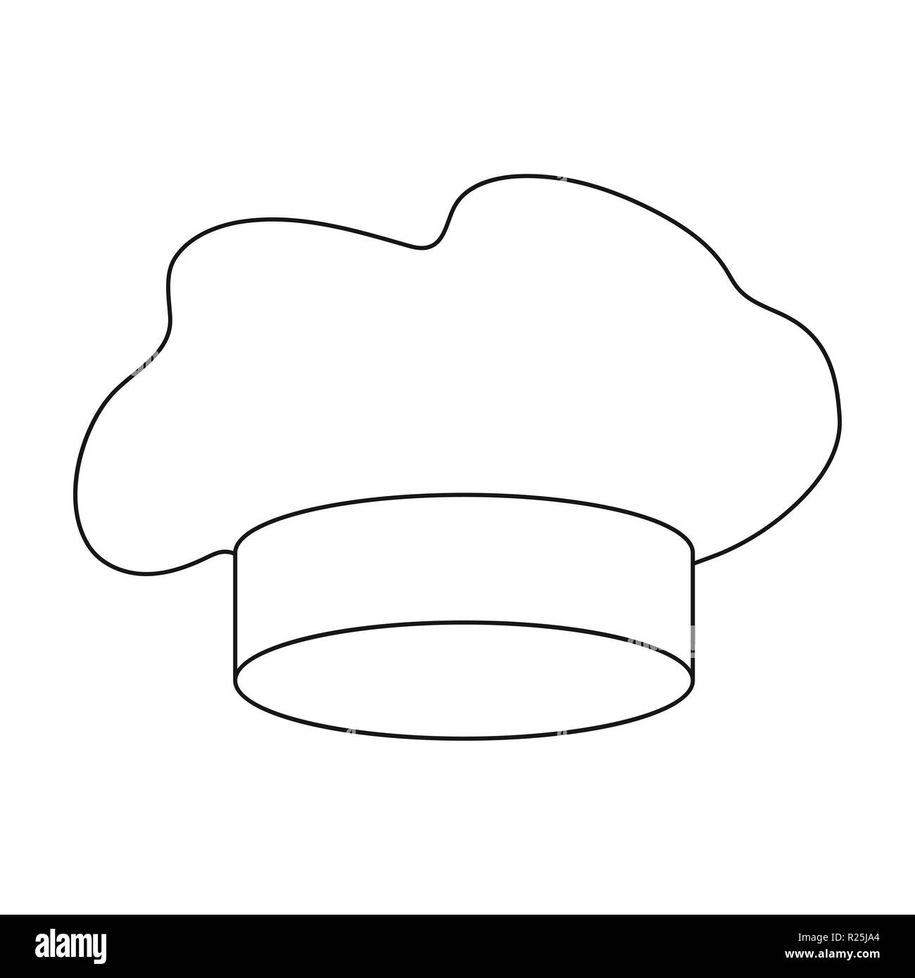 Chef's Hat icon in outline style isolated on white background. Hats