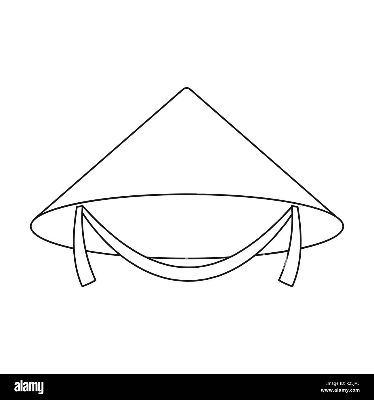 Conical hat icon in outline style isolated on white background. Hats symbol  vector illustration Stock Vector Image & Art - Alamy