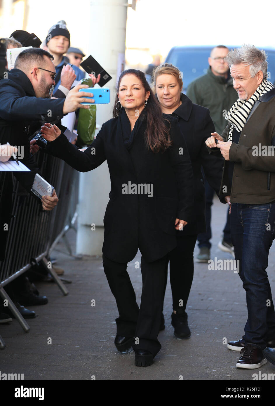 Gloria Estefan arrives at Blackpool Tower Ballroom ahead of Strictly Come Dancing's Saturday evening show. Stock Photo