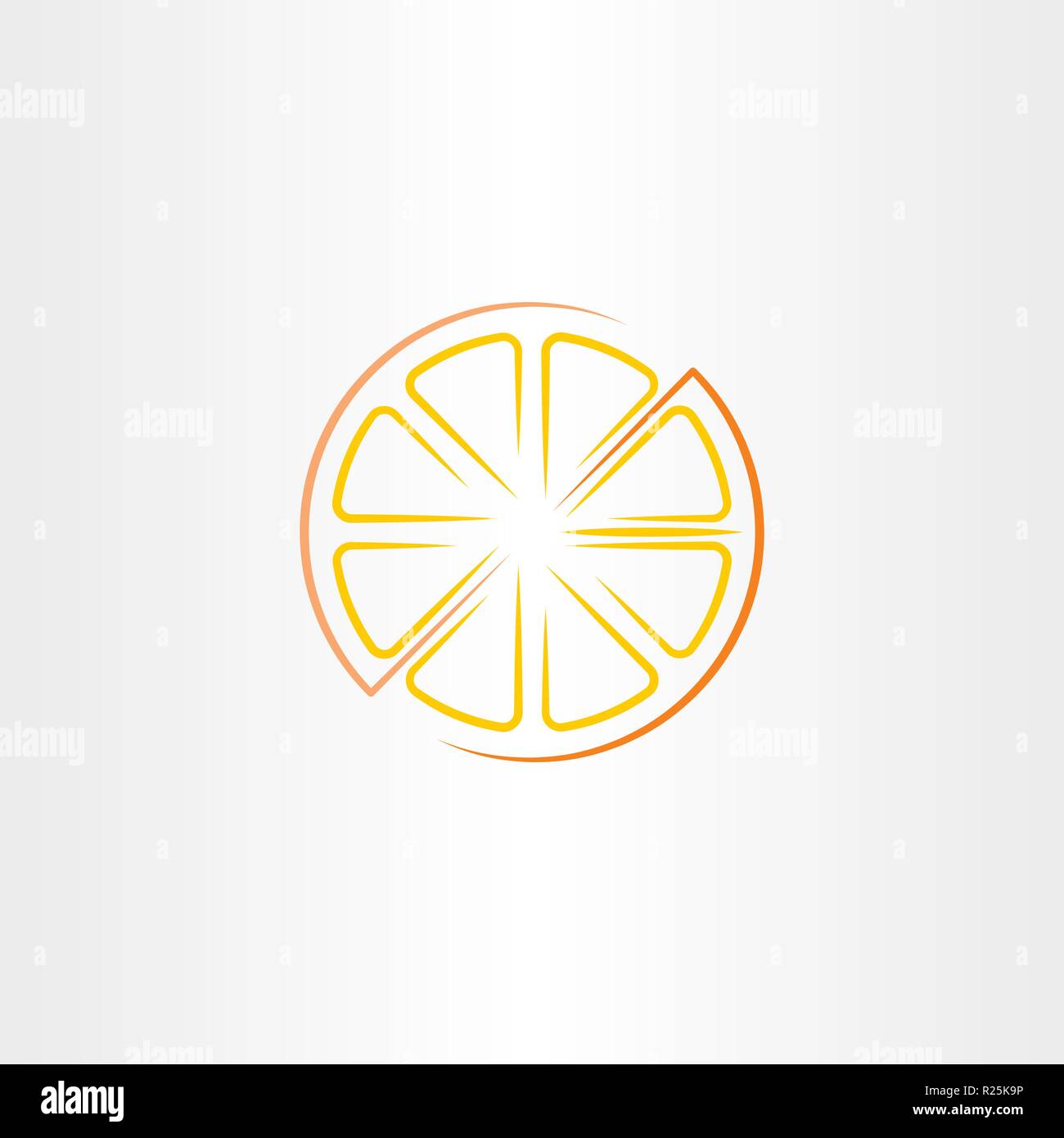 cutted half orange icon vector design Stock Vector