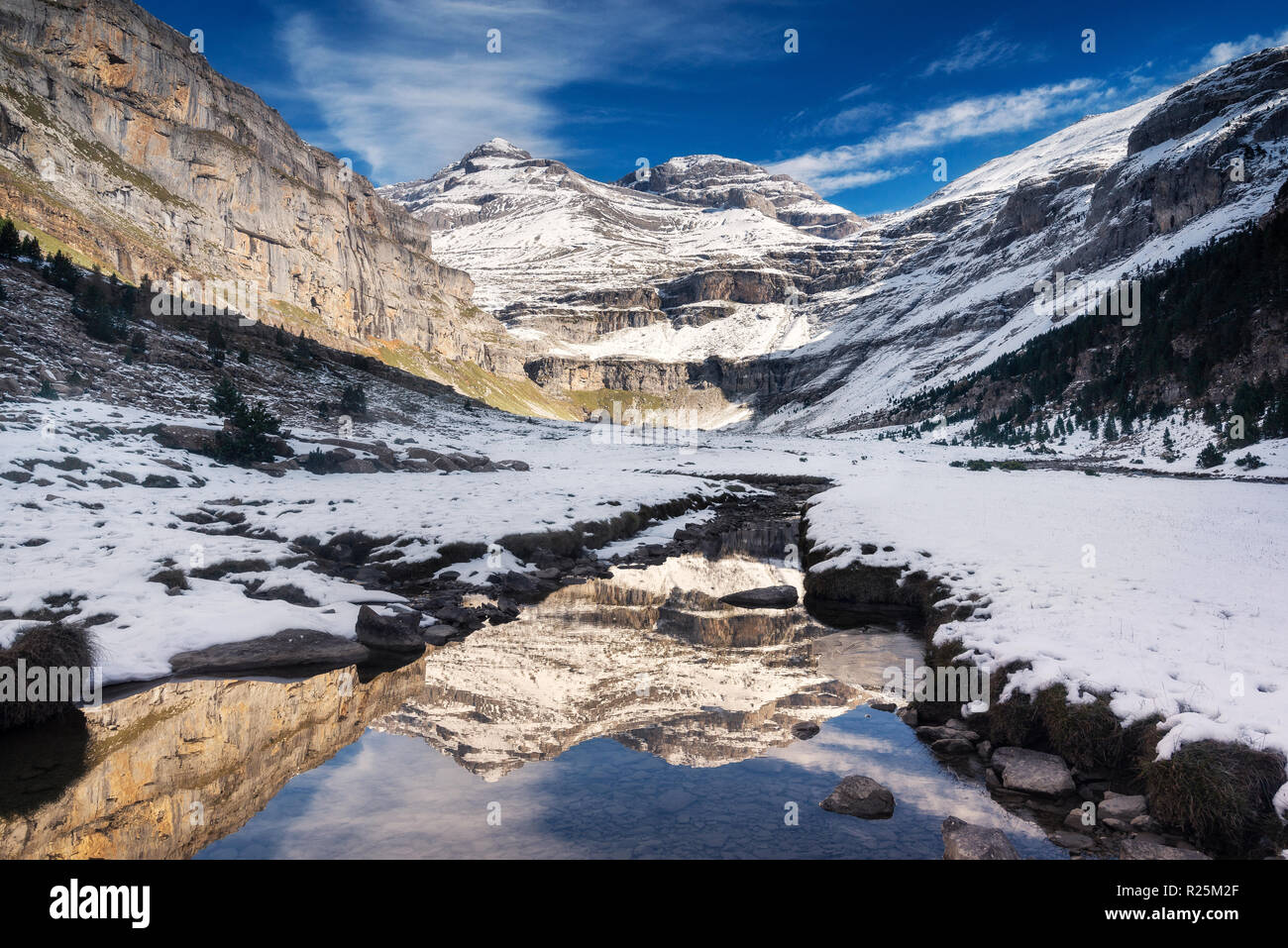 Monte Perdido in Ordesa National Park, Huesca, Pyrenees, Spain Stock Photo