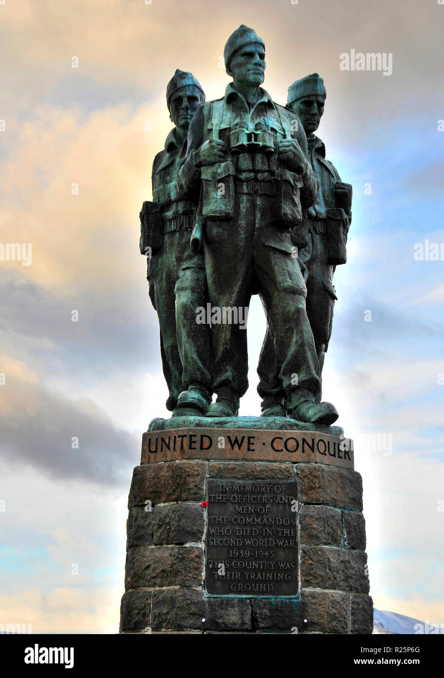 Commando Memorial Spean Bridge  Scotland this was their training ground where they were prepared to become one of the most elite special forces . Stock Photo