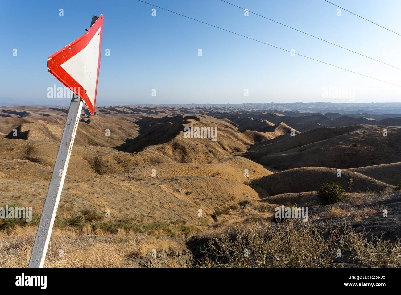 Gokcheh Dagh hills of Turkmen Sahra, Golestan province of Iran on September 30, 2018. Stock Photo