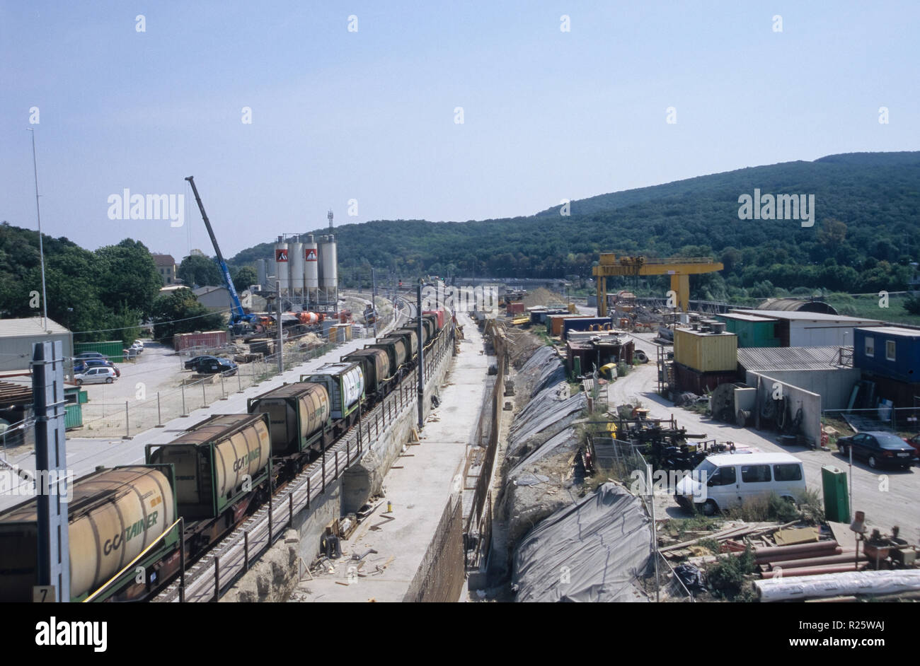 Wien, Westbahnstrecke, Bauarbeiten am Lainzer Tunnel Stock Photo