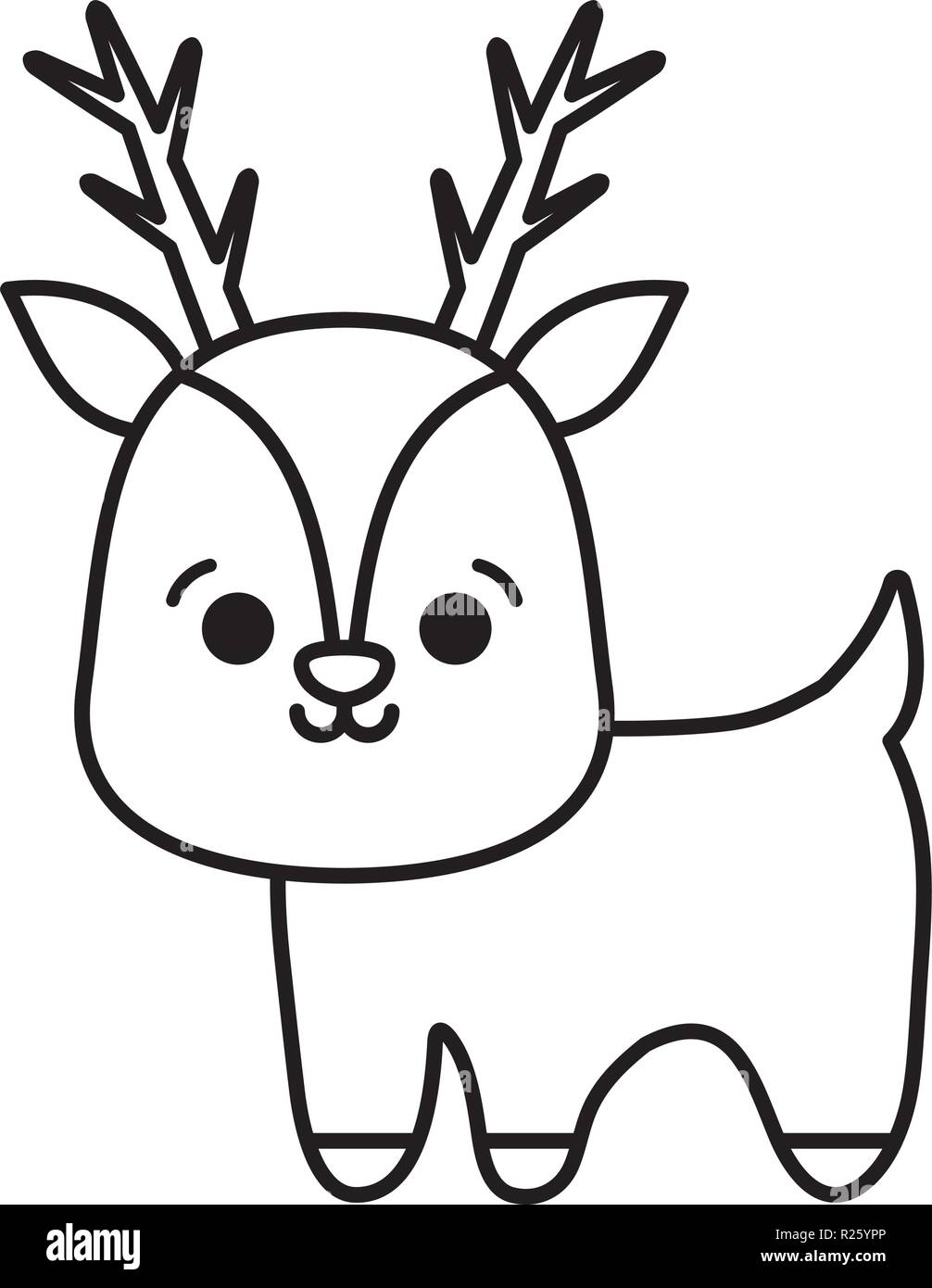 christmas deer icon over white background, vector illustration Stock ...