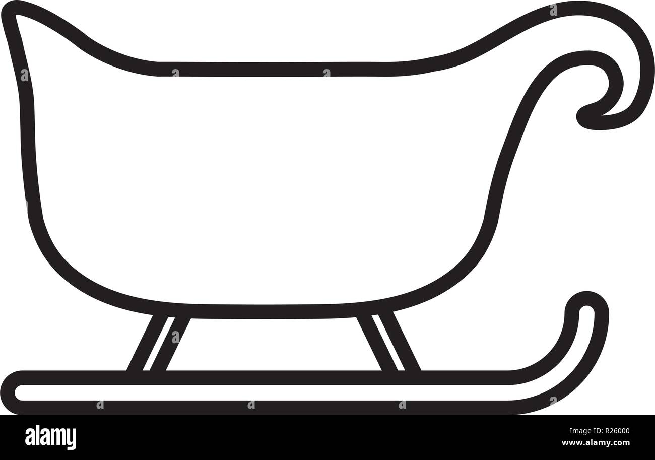 Christmas sled icon over white background, vector illustration Stock ...