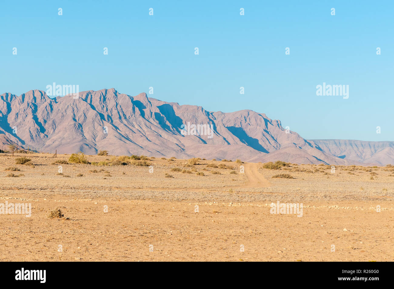 mountainous landscape, mountains, from Sossus Oassis Campsite, namib, Namibia Stock Photo