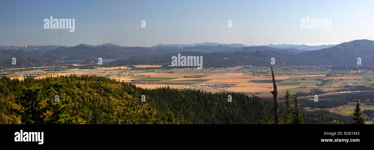 A panorama of the Rathdrum Prairie in North Idaho Stock Photo