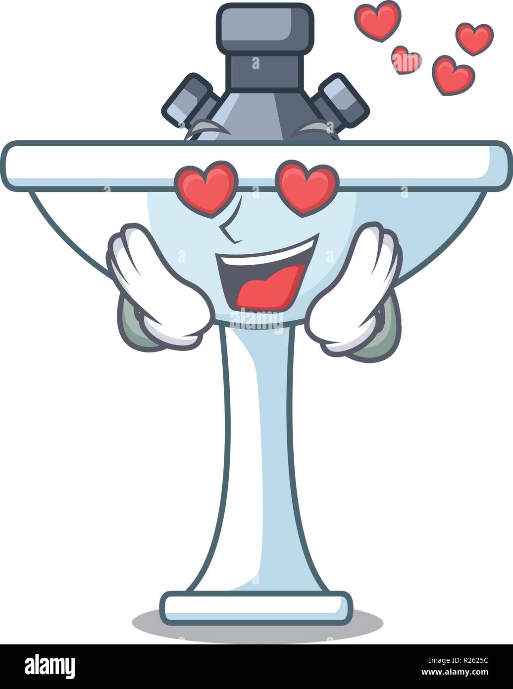 In Love On Bath Room Cartoon Sink Shape Stock Vector Image Art Alamy