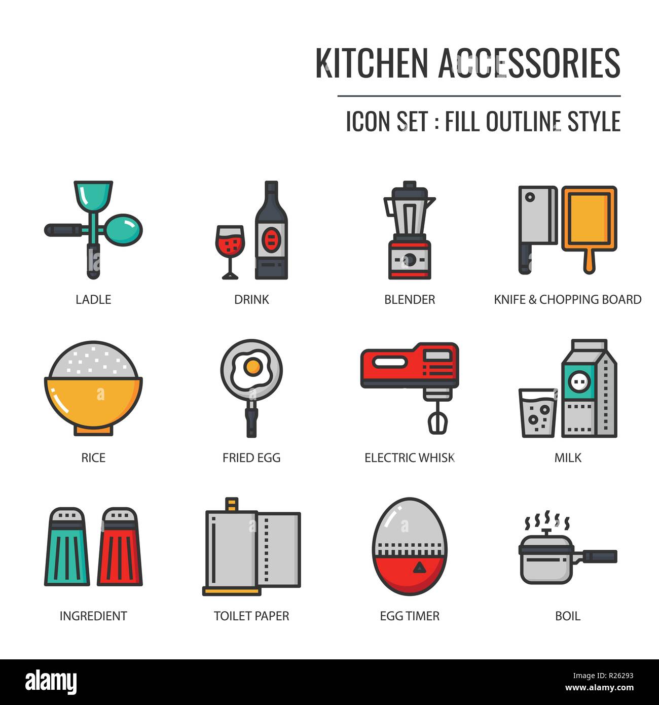 kitchen accessories icon, isolated on white background Stock Vector