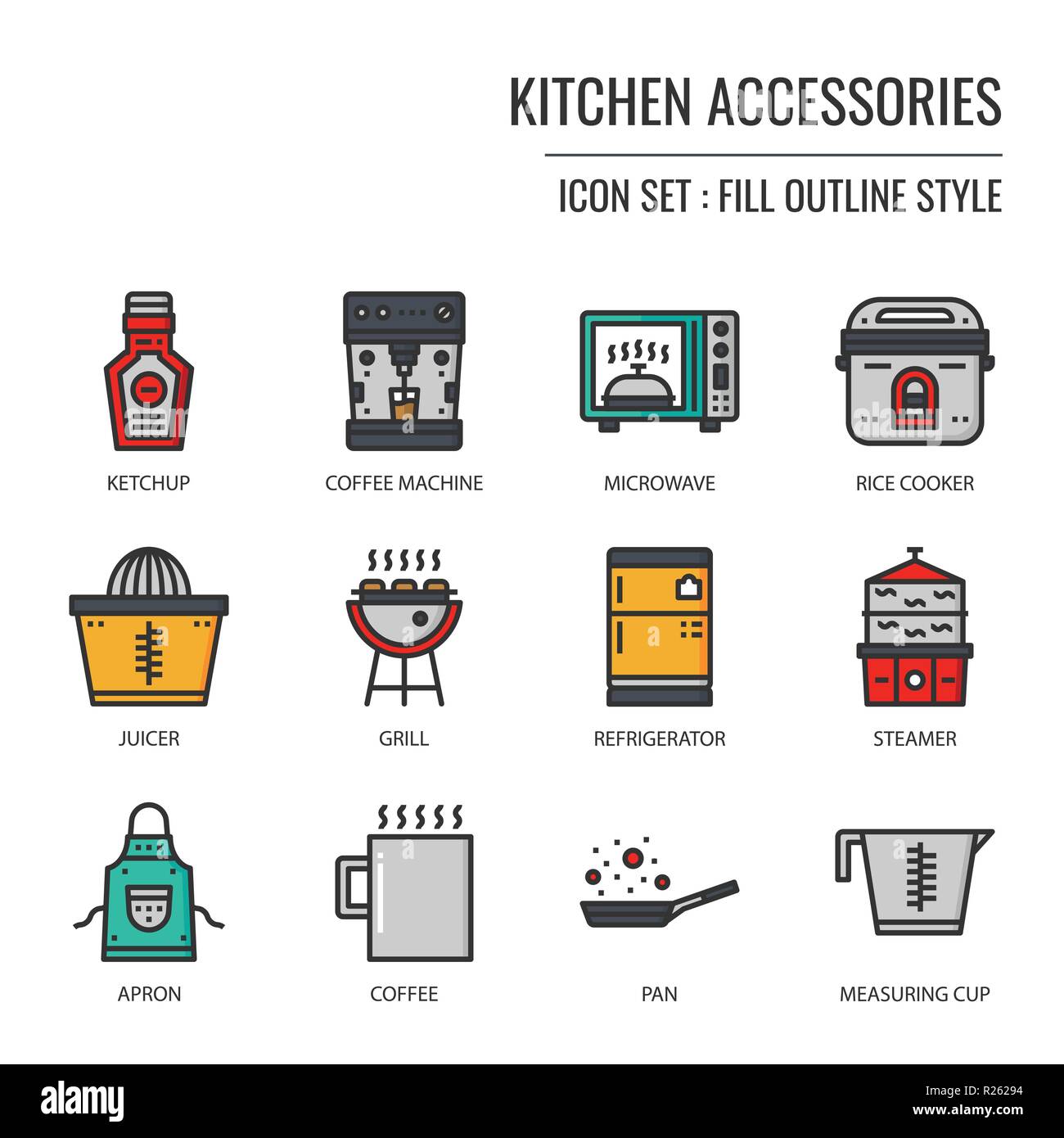 kitchen accessories icon, isolated on white background Stock Vector