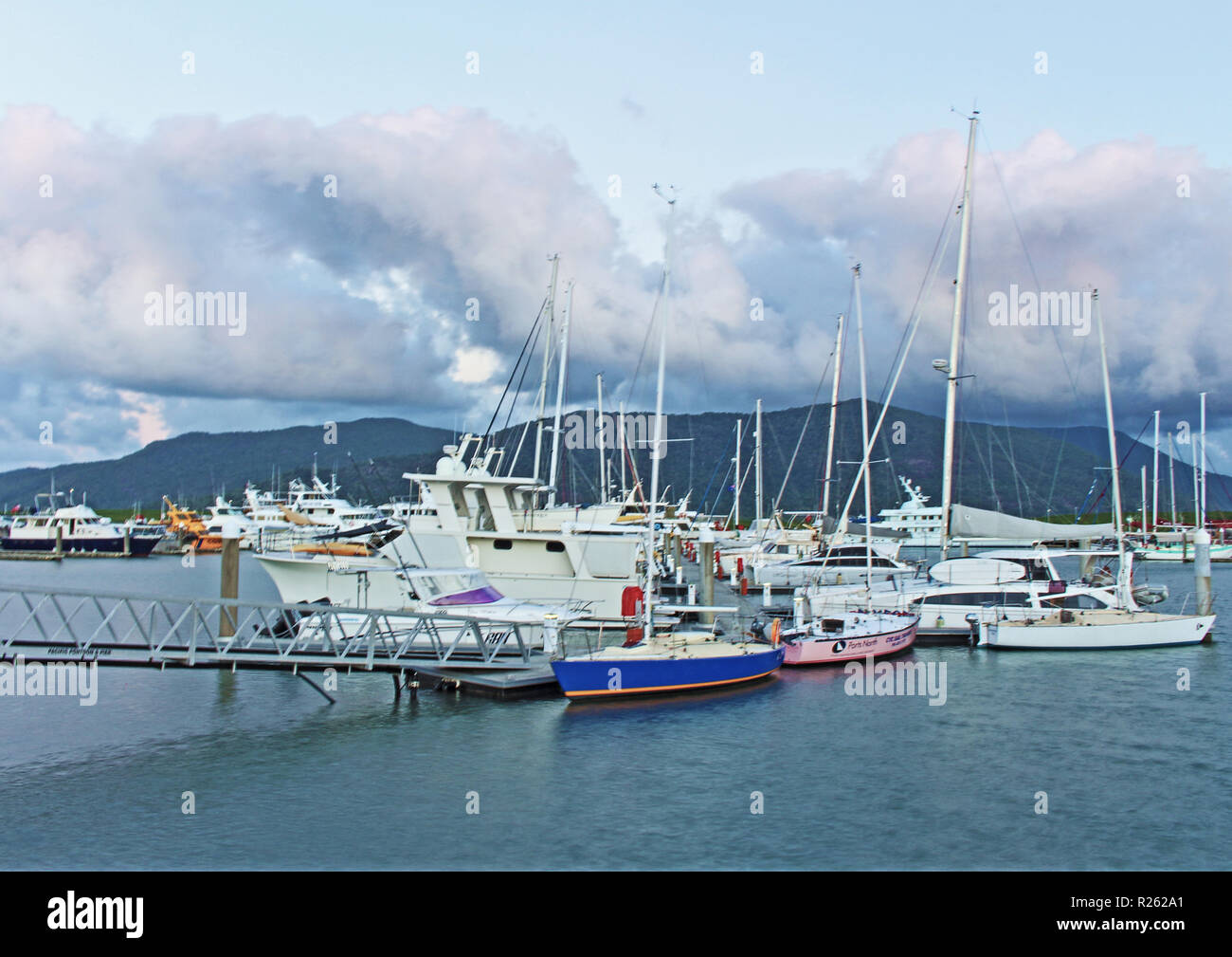 The scene before Cairns sunset colours kicked in as clouds over East