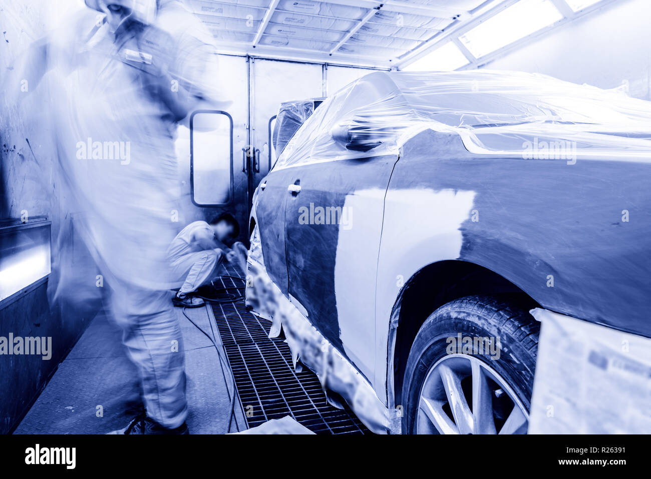 The car paint room Stock Photo Alamy