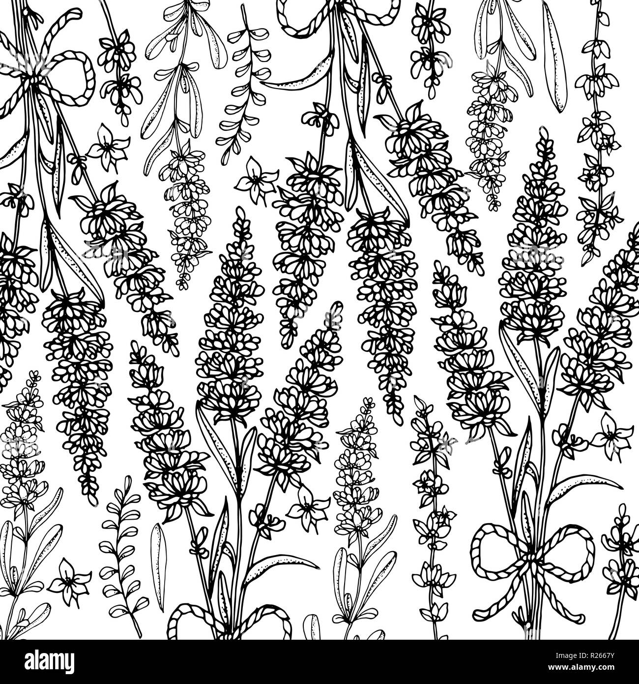 Doodle floral background in vector with doodles black and white ...
