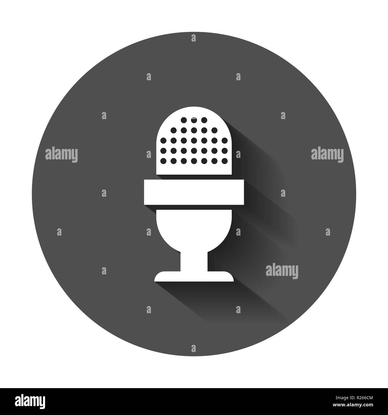 Microphone icon in flat style. Mic broadcast vector illustration with ...